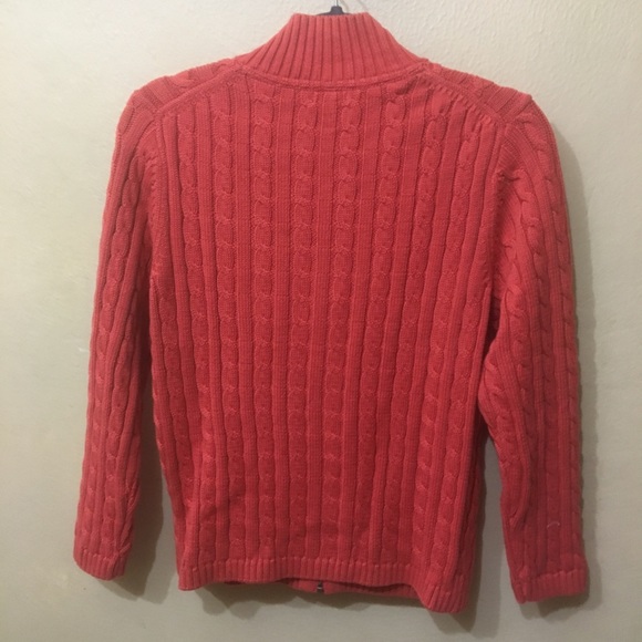 *3 for $20* L.L. Bean Full Zip Cable Knit Sweater - Picture 4 of 4